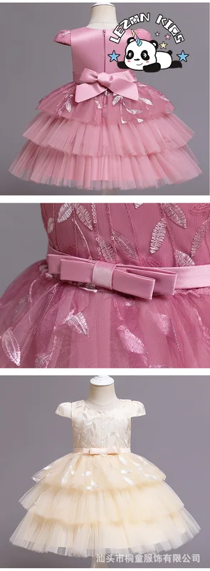 LEZONKIDS - Vestido de Menina Florido para Igreja, Vestido de Festa fora do ombro para Crianças